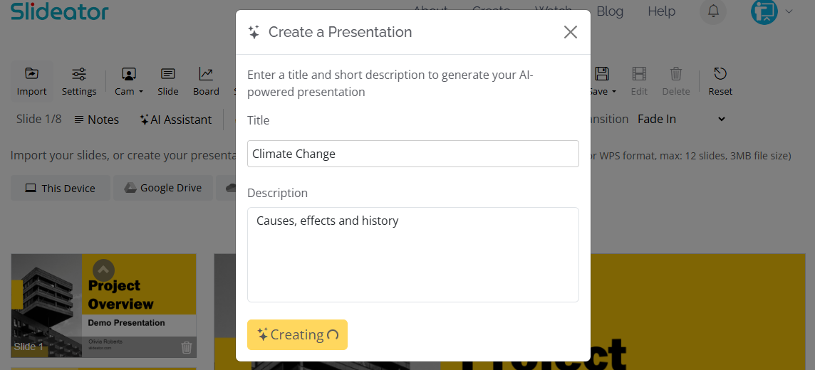 Slideator Video presentation Recorder